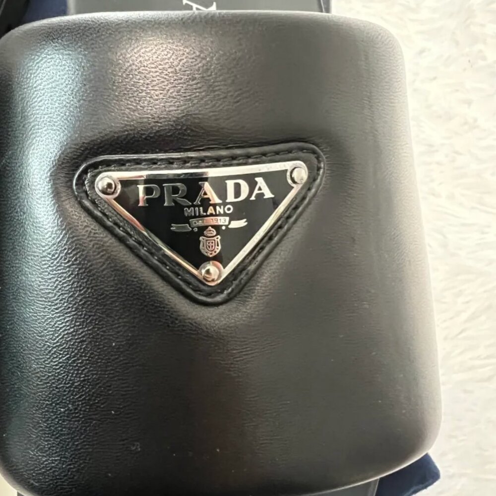 Prada Padded nappa leather slides black UK 6/ women 8 - Picture 2 of 11